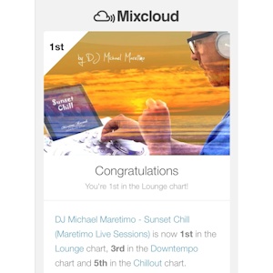 #1 auf Mixcloud Lounge Chart Sunset Chill Mix von Michael Maretimo